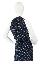 Spring 1984 Silk Bill Blass Dot Halter Gown