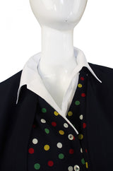 1970s Pretty Dot Chloe Silk Suit