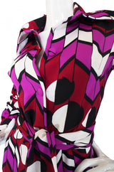 1970s Lanvin Print Maxi Shirt Dress