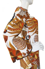 1970s Jean Allen Printed Caftan Maxi