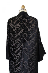 1920s Silk Devore & Chiffon Flapper Robe