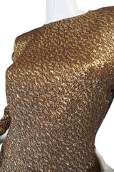 1960s Pierre Balmain Gold Silk Brocade Set