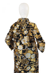 1960s Gold Brocade Evening Maxi Coat