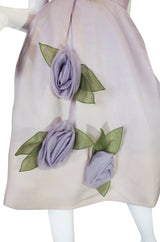 1950s Lavender Floral Dress