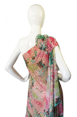 c.1983 Documented Mollie Parnis Silk Gown