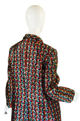 1960s Harlequin Metallic Brocade Coat