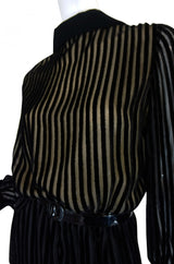 1960s Jean Louis Demi-Couture Silk Chiffon & Velvet Dress