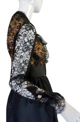 1960s Geoffrey Beene Lace & Silk Dress