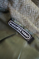 1960s Rare Philippe Venet Green Coat & Belt