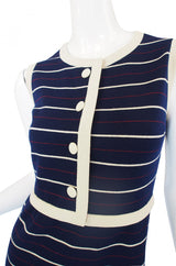 1960s Striped Knit Shift Dress & Coat