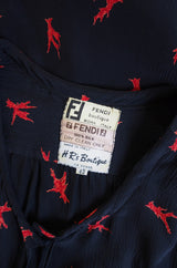 1970s Fendi Silk Coral Sack Dress