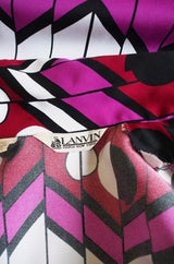 1970s Lanvin Print Maxi Shirt Dress