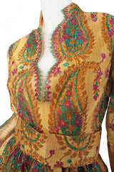 Documented 1968 Bill Blass Gold Dress