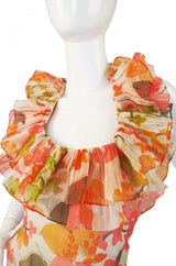 1970s Ruffled Pierre Cardin Dress