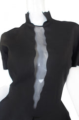 1990s Louid Feraud Linen Peplum Dress