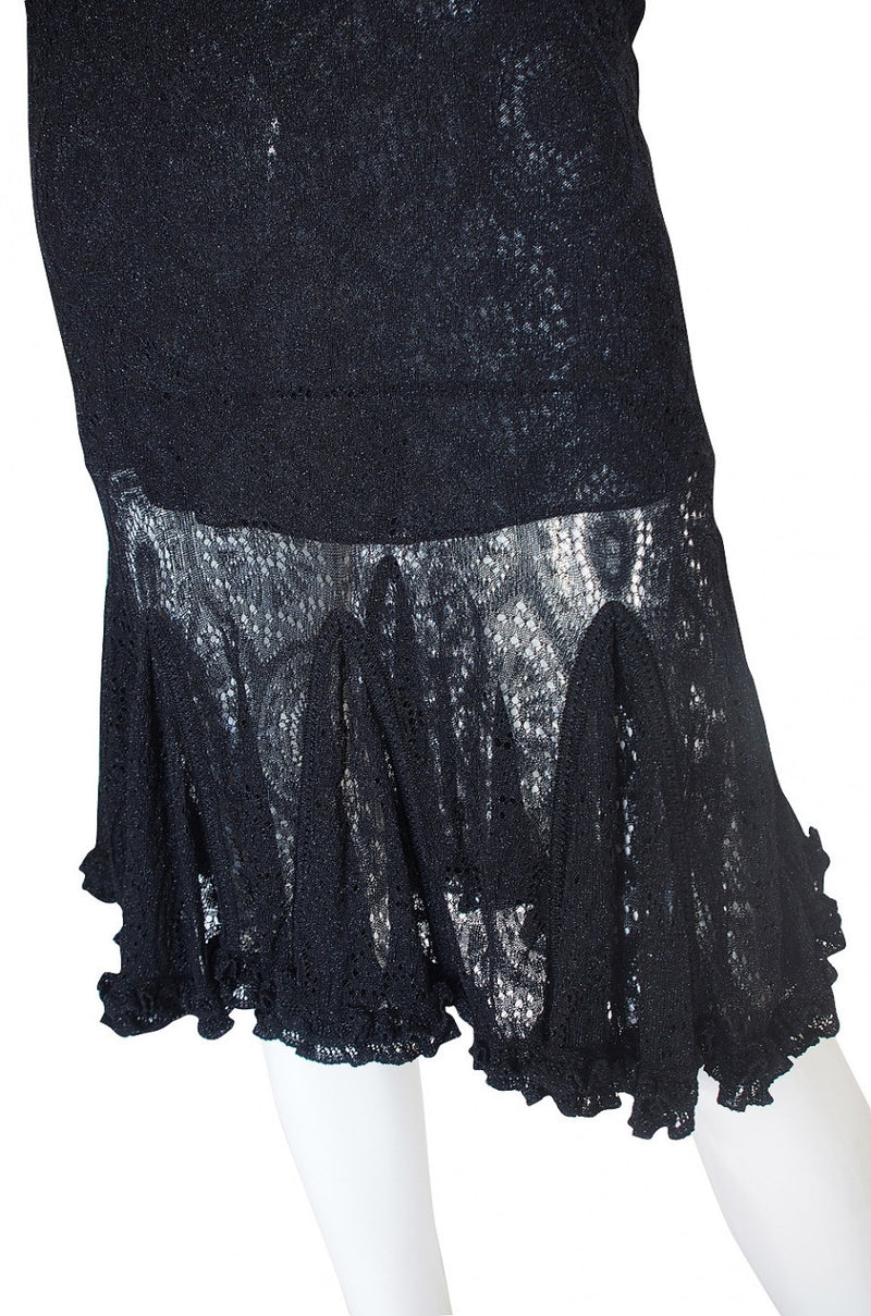 Recent Alaia Metallic Knit Lace Dress