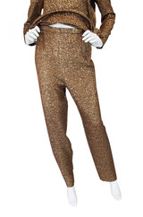 1960s Pierre Balmain Gold Silk Brocade Set