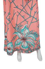 1970s Coral & Turquoise Maurice Jersey Dress