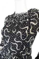 Rare 1960s Sybil Connolly Silk Ruffle Dress