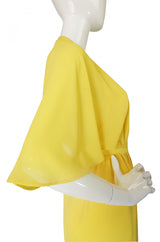 1970s Yellow Crepe Halston