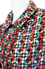 1960s Harlequin Metallic Brocade Coat