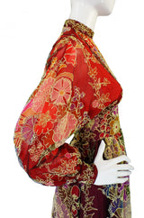 1973 Donald Brooks Cord & Net Gown