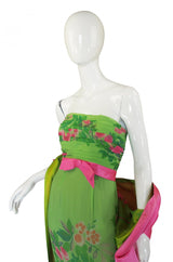 1950s Philip Hulitar Strapless Silk Dress & Skirted 1/2 Jacket