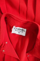 1970s Red Silk Chanel Dress & Belt