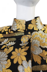 1960s Gold Brocade Evening Maxi Coat
