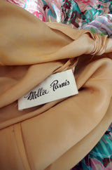 c.1983 Documented Mollie Parnis Silk Gown