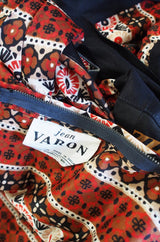 1960s Printed Jean Varon Maxi Dress