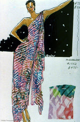c.1983 Documented Mollie Parnis Silk Gown
