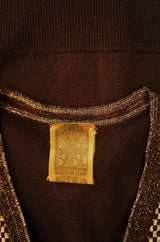 1960s Gold Metallic Thread Biba Sweater