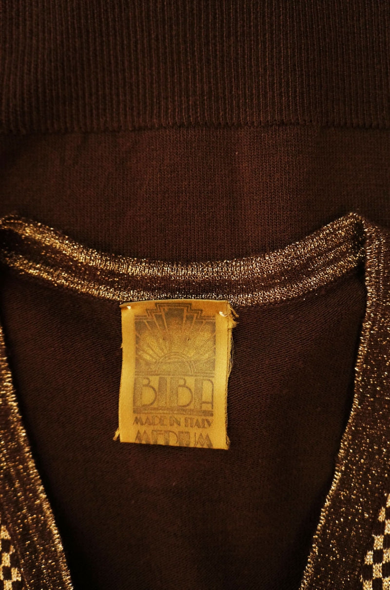1960s Gold Metallic Thread Biba Sweater