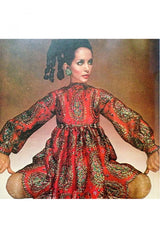 Documented 1968 Bill Blass Gold Dress