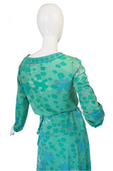 1970s Bessi Soft Greens Print Skirt & Top