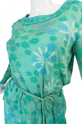 1970s Bessi Soft Greens Print Skirt & Top