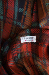 1970s Yves Saint Laurent Plaid Skirt