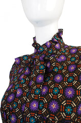 1970s Yves Saint Laurent Print Challis Dress