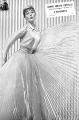 c.1954 Jeanne Lanvin Castillo Haute Couture Emerald & Gold Organza Dress