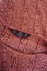 1990s Dusky Rose John Galliano Open Weave Knit Dress