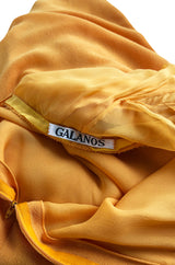 Spring 1972 James Galanos Couture Deep Yellow Silk & Chiffon Plunge Dress