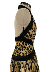 Fall 2014 Balmain by Olivier Rousteing Leopard Print Silk Jersey Dress w Low Back