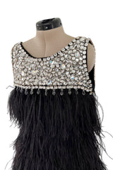 Gorgeous Fall 2010 Loris Azzaro by Vanessa Seward Runway Ostrich Feather & Huge Crystal Dress