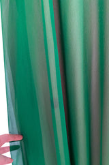 1960s Unlabeled Multiple Layered Pink & Green Chiffon Swing Maxi Dress