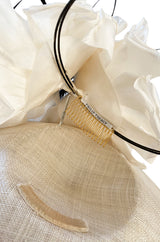 Bespoke 2001-2006 Philip Treacy Haute Couture Parasisal Feather & Silk Flower Topper Hat