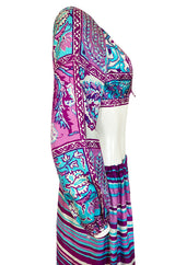 Spring 1970 Donald Brooks Documented Cropped Top & Pants Silk Set