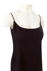 Spring 1968 Unlabeled Norman Norell Deep Brown Dress w Dipped Back