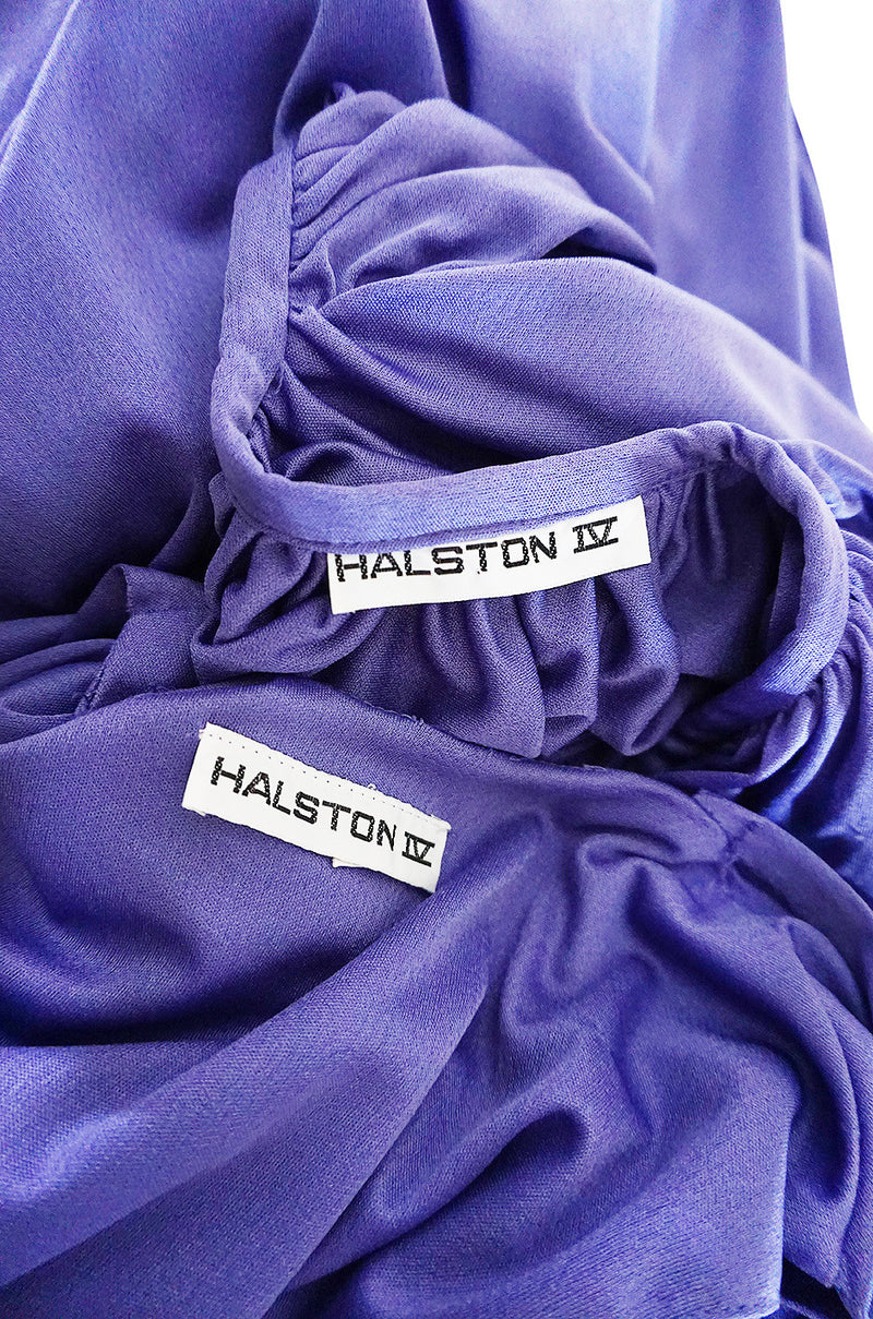 1970s Rare Halston IV Lavender Jersey Jumpsuit & Cape