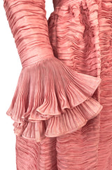 1960s Sybil Connolly Couture 'Non Chalance' Pink Pleated Linen Dress
